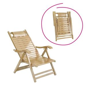 Zahradní polohovací křeslo, přírodní, bambus , URSEL vyobraziť