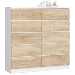 Komoda Kuba 120 cm biela/dub sonoma vyobraziť