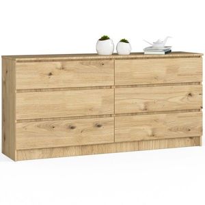Komoda Kuba 160 cm 6 zásuviek dub artisan vyobraziť