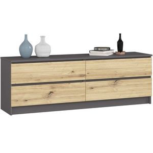 Komoda Kuba 160 cm grafit/dub artisan vyobraziť