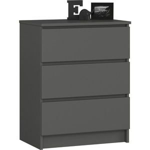 Komoda Kuba 60 cm s 3 zásuvkami grafitová vyobraziť