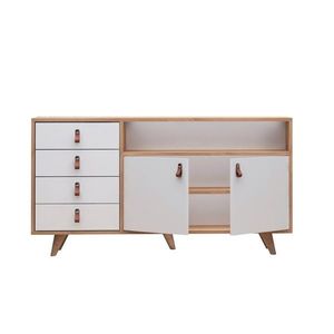 Komoda Lavina 140 cm biela/hnedá vyobraziť