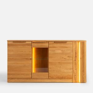 Komoda London 45 165 cm z masivu s LED osvětlením dub přírodní vyobraziť