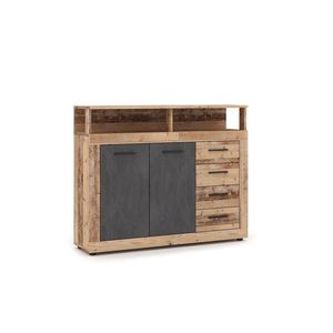 Komoda Luna 119 cm dub Matera světlý/šedá vyobraziť