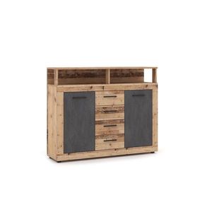 Komoda Luna 119 cm dub Matera světlý/šedá II vyobraziť