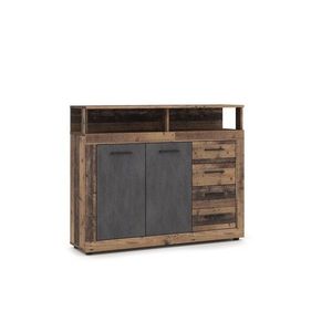 Komoda Luna 119 cm dub Matera tmavý/šedá vyobraziť