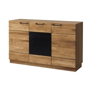 Komoda Mosaic 45 150 cm z masivu dub medový/černá vyobraziť