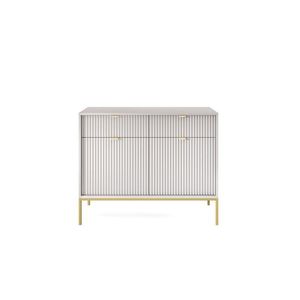 Komoda Nova 104 cm se zásuvkami šedá/zlatá vyobraziť