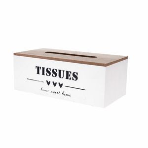 Drevená krabička na vreckovky Home sweet home biela, 24 x 12 x 9 cm vyobraziť