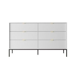 Komoda Nova 154 cm se zásuvkami bílá/černá vyobraziť