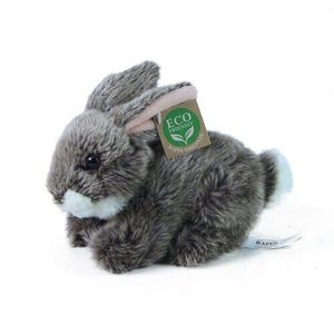 RAPPA Plyšový králik tmavosivý ležiaci, 17 cm, ECO-FRIENDLY vyobraziť