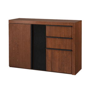 Komoda Paris II 46 130 cm z masivu s LED osvětlením dub antický/černá vyobraziť