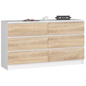 Komoda Rollo K 138, 4 cm biela/dub sonoma vyobraziť