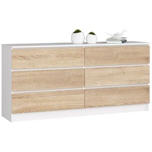 Komoda Rollo V 160 cm biela/dub sonoma vyobraziť