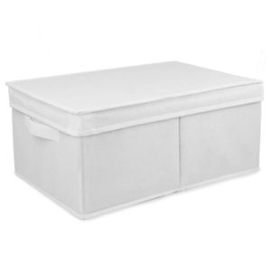 Compactor Skladacia úložná kartónová krabica Wos, 30 x 43 x 19 cm, biela, S vyobraziť