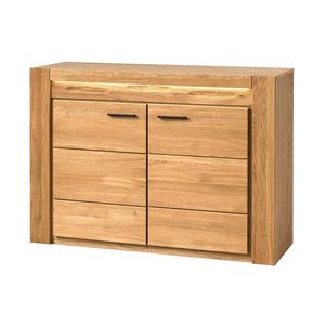 Komoda Velvet II 44 125 cm z masivu s LED osvětlením dub přírodní vyobraziť
