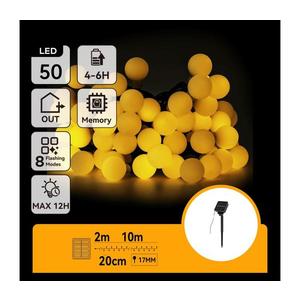 B.V. - LED Solárna dekoračná reťaz 50xLED/8 funkcií 12m IP65 teplá biela B10201JE2 vyobraziť