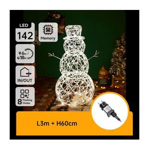 B.V. -LED Vonkajšia vianočná dekorácia LED/3, 6W/31/230V 2700K 60cm IP44 snehuliak B10303K6H vyobraziť