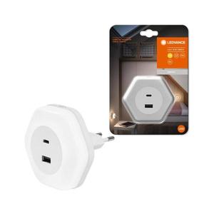 Ledvance - LED Orientačné svietidlo do zásuvky s USB LUNETTA LED/15W/230V 4099854090264 vyobraziť