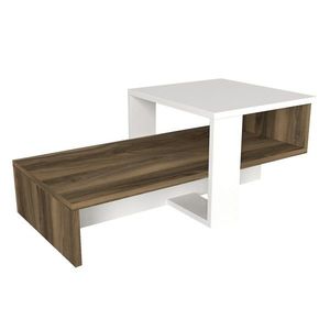 Konferenčný stolík Chain White and Walnut vyobraziť