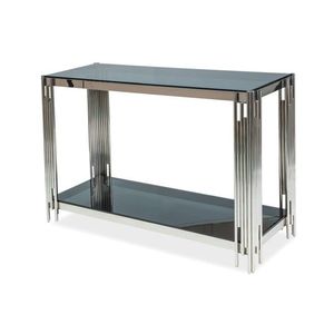 Konzolový stolek FOSSIL C 120 cm kouřové sklo/stříbrný vyobraziť