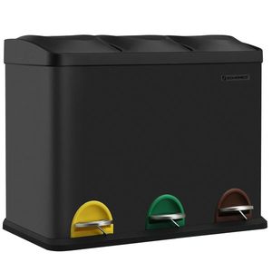 Koš na tříděný odpad Galipa 3x15 l černý vyobraziť