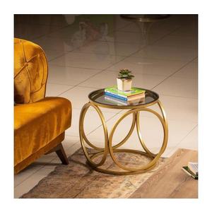 Odkladací stolík MIMO 40x40 cm zlatá/čierna 541HDL1228 vyobraziť