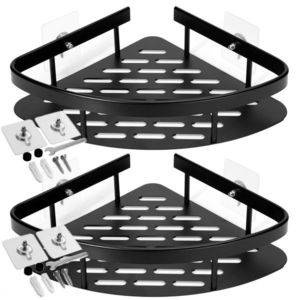 Koupelnová sada dvou rohových poliček LUSAKA černá vyobraziť