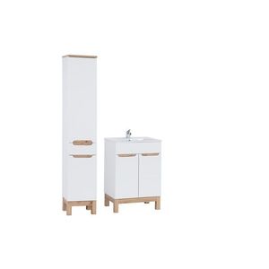 Koupelnová sestava Bali se zápustným umyvadlem a skříňkami 60 cm bílá/dub votan vyobraziť