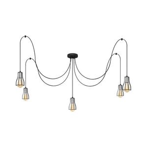 Luster na lanku TUBE 5xE27/15W/230V pavúk čierna/chróm W-KM 1924/5K BK+CH+BK vyobraziť