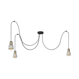 Luster na lanku TUBE LONG 3xE27/15W/230V čierna/zlatá W-KMD 1924/3K BK+GO+BK vyobraziť