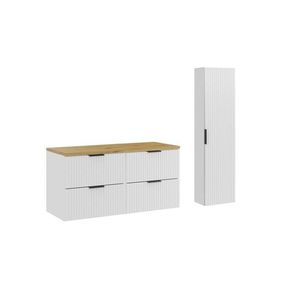 Koupelnová sestava Casad s deskou a skříňkami 120 cm bílá/dub artisan vyobraziť