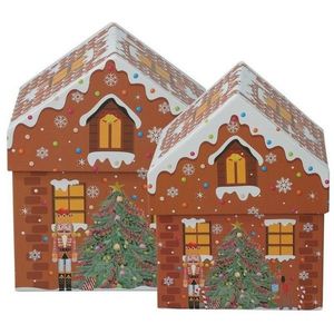 Set vianočných darčekových krabíc Cookie Houses, hnedá, 2 ks vyobraziť