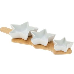 Súprava 3 servírovacích misiek s podnosom Hviezda vyobraziť