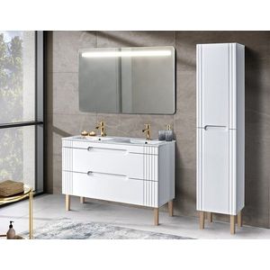 Koupelnová sestava Fiji se zápustnými umyvadly, skříňkami a zrcadly 120 cm bílá/dub coast evoke vyobraziť