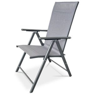 Autronic Záhradná stolička, kov, textil, sivá, AZC-S1 116 GREY vyobraziť