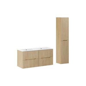 Koupelnová sestava Nordic se skříňkami a zápustnými umyvadly 120 cm dub cremona vyobraziť