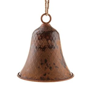 Kovový závesný zvonček 17 cm, farba medená, rustik vyobraziť