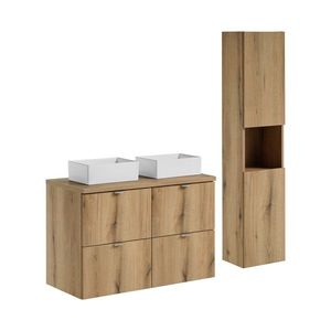 Koupelnová sestava Nova Oak Gaja se skříňkami a umyvadlem 100 cm dub evoke/bílá vyobraziť