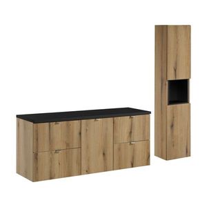Koupelnová sestava Nova Oak I se skříňkami 140 cm dub evoke/černá vyobraziť