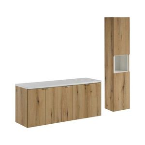 Koupelnová sestava Nova Oak II se skříňkami 140 cm dub evoke/bílá vyobraziť