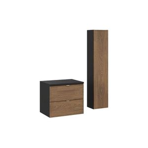Koupelnová sestava s deskou a skříňkami Talia Casella 60 cm černý mat/dub casella vyobraziť