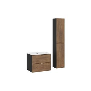 Koupelnová sestava se zápustným umyvadlem a skříňkami Talia Casella Sky 60 cm černý mat/dub casella vyobraziť