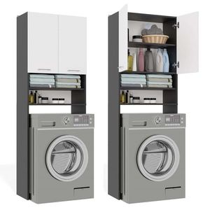 Koupelnová skříňka nad pračku POLA DK bílá/antracitová vyobraziť