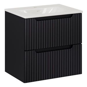 Koupelnová skříňka Nova Black II Sky se zápustným umyvadlem 60 cm černá/bílá vyobraziť