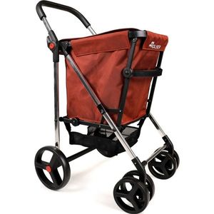 Rolser Skladací nákupný vozík na kolieskach Basket MF 4Big, červená oxid vyobraziť