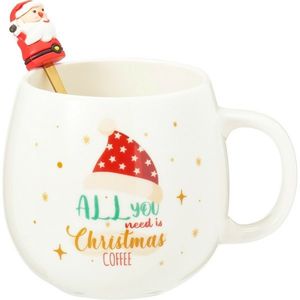 Vianočný porcelánový hrnček s lyžičkou Santa 550 ml vyobraziť