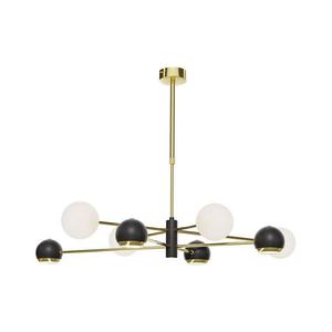 Jupiter 1971 - Luster na tyči MOKA 4xGU10/10W/230V + 4xG9/10W/230V zlatá/čierna/biela 1971 vyobraziť