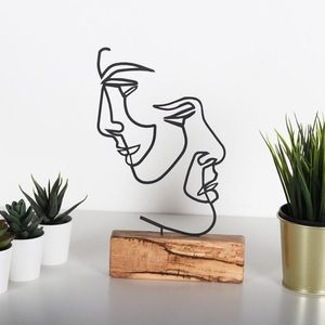 Kovová dekorácia Faces 38 cm čierna vyobraziť
