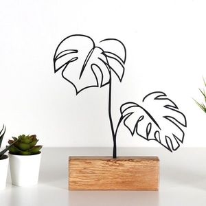 Kovová dekorácia Leaves 30 cm čierna vyobraziť